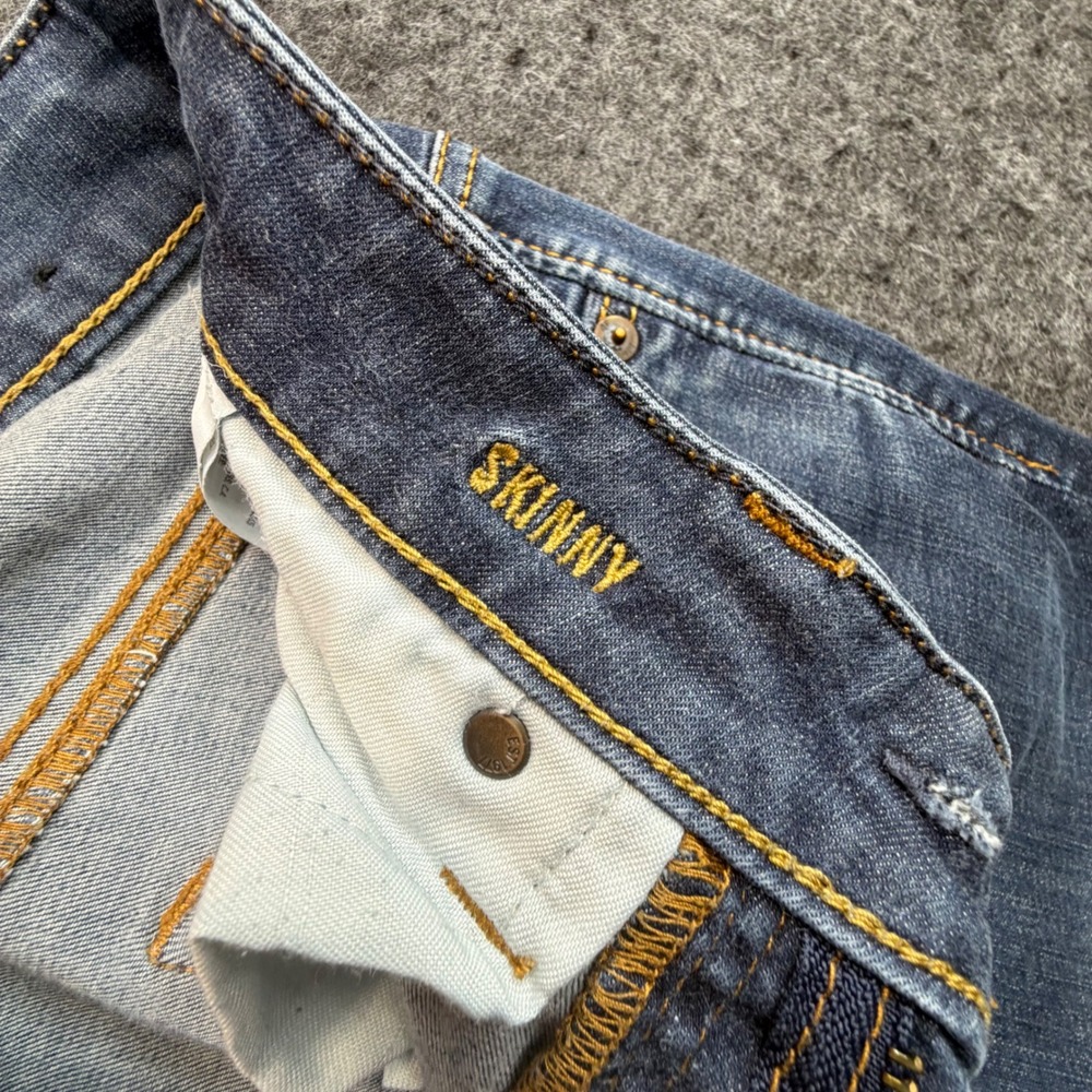 American Eagle Skinny Jeans Mens 31x30 Blue Extreme Flex Medium Wash Fits 30x28 - Picture 7 of 12